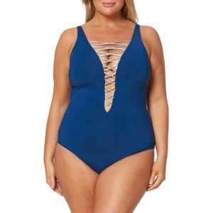 Bleu Rod Beattie Knotty But Nice Lace Down Mio Swimsuit - Picture 1 of 11