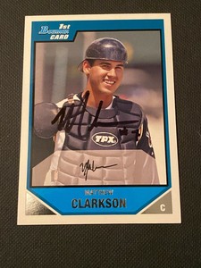 Matthew Clarkson Signed 2007 Bowman Prospects Card Auto Pirates Autograph COA