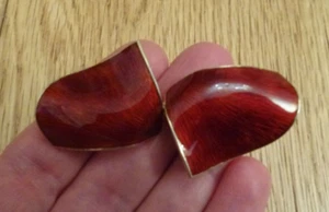 Sterling Silver Red Enamel Bow Brooch Ivar Holt Norway holth anderson Christmas - Picture 1 of 4