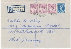GB 8.10.1962, QEII 6d (3x) and 10d on superb registered cover (2nd weight rate) - Picture 1 of 3