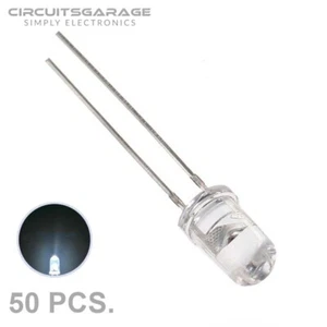 50 X 5mm Ultra Brillante Agua Blanca Transparente Luz LED Emisora Luz - EE. UU. - Imagen 1 de 5