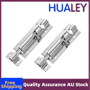 2X4inch Stainless Steel Bolt Door Lock Latch Slide Home Security Toilet Bathroom - Picture 1 of 4
