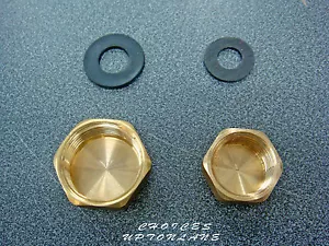 BRASS FEMALE BLANKING CAP STOP END SIZES (1/2" & 3/4") BSP + FREE RUBBER WASHER - Picture 1 of 13