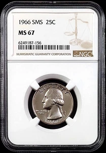 1966 SMS Washington Quarter certified MS 67 by NGC! sku 87156 - Picture 1 of 4