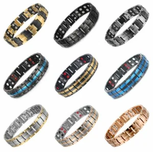 Strong Magnetic Bracelets Titanium Therapy Bracelets for Men Arthritis Relief - Picture 1 of 40