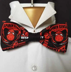 Spiderman Bow Tie & Pocket Square Marvel Superhero Prom Dickie Bowtie - Picture 1 of 3