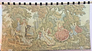 Tapestry Victorian Antique Gobelin French Rococo Scene Wall Hanging Pre-1900 - Picture 1 of 6