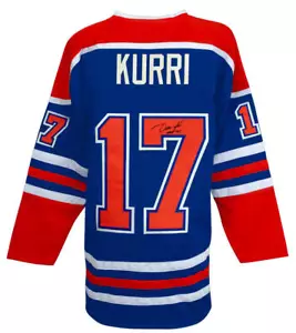Jari Kurri Signed Blue Throwback Custom Hockey Jersey w/HOF'01 - (SCHWARTZ COA) - Picture 1 of 3