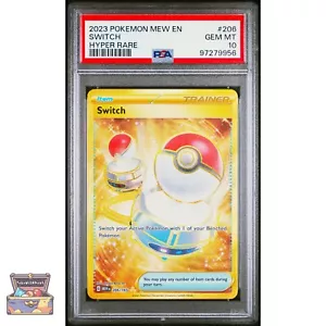 SWITCH HYPER RARO 206 POKEMON MEW EN ESCARLATA Y VIOLETA 151 2023 PSA 10 - Imagen 1 de 2