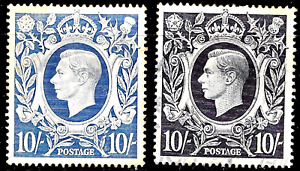 1939-42 Great Britain #251/251a Sg 478,478a Single (King George VI ) used VF