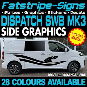 para adaptarse a CITROEN DISPATCH MK3 SWB L1 GRÁFICOS PEGATINAS CALCOMANÍAS RAYAS FURGONETA CAMPER - Imagen 1 de 2