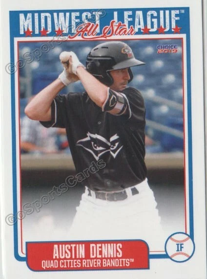 2019 Midwest League All Star BT Austin Dennis Astros RC Rookie - Image 1 of 1