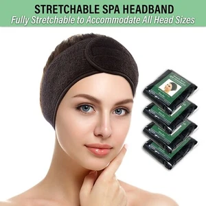 4er Pack Damen Stretch Frottee Gesicht Spa Stirnbänder Haar Halstuch Weich Handtuch AH1008Bx4 - Bild 1 von 8