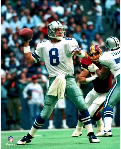 Troy Aikman Dallas Cowboys Unsigned Passing 16" x 20" Photo - Fanatics Cover