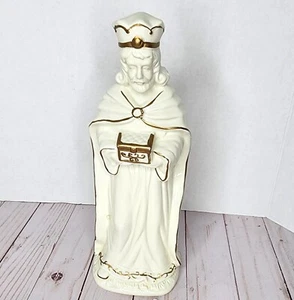 Wiseman with Box Nativity Figurine Replacement White Gold 11" Holiday Time Vtg - Picture 1 of 8