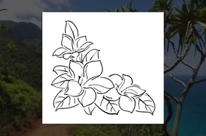 Plumeria Flowers Reusable Stencil (Many Sizes) - Imagen 1 de 1