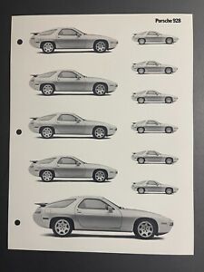 1990s Porsche 928 Coupe B&W Clip Art Pictures, Print, Gray Cars - Rare! Awesome