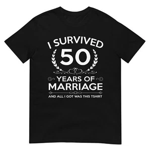 50th Wedding Anniversary Gifts Couples Husband Wife 50 Years T-Shirt - Picture 1 of 17