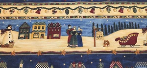 Vintage Fabric * A Village Christmas * 100% cotton - 38" x 45" Deb Strain Moda - Picture 1 of 6