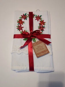 3 Pier 1 Imports bestickt weiß Urlaub Geschirrtücher Küchentücher 16" x 28" - Bild 1 von 7