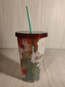Vaso Starbucks 16 oz Terra Cotta Desert Cactus Blossoms con pajita 2019 - Imagen 1 de 8