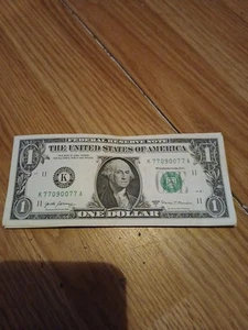 fancy serial number 1 dollar bill - Picture 1 of 1