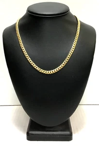 (MA3) Unisex Oro Amarillo 10k 14.1 Gramos 5.3mm Cadena/Collar Eslabón Cubano 18" - Imagen 1 de 6