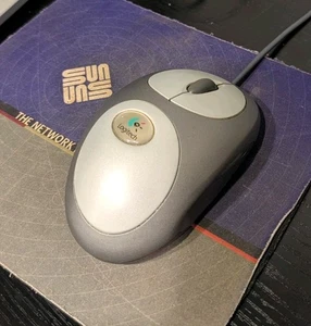 RARE Logitech Mouseman Dual Sensor Optical USB Wheel Mouse M-BL63B Corded Tested - Picture 1 of 6