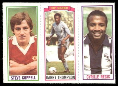 1981 Topps English League EPL Cyrille Regis/Garry Thompson/Steve Coppell West - Image 1 of 2
