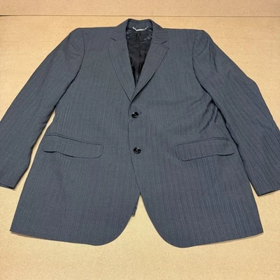D&G Dolce & Gabbana Blazer Mens 54 Gray Pinstripe Wool Blend Jacket RU0148 - Image 1 of 4