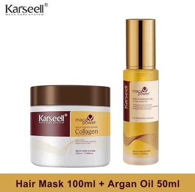 Karseell Masque Collagène 100ml + Sérum Argan Réparateur Cheveux Secs et Abîmés - Imagen 1 de 4