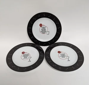 Set of 3 POTTERY BARN Retro Bar Mixed Drinks Salad Appetizer Plates 8.25" - Picture 1 of 5