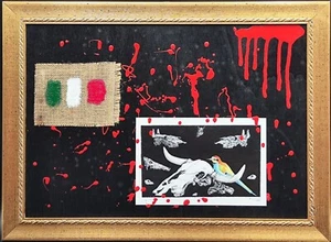 SALVATORE PIRAS Quadro Dipinto Tecnica Mista su Tavola " L'Italia s'è desta " - Foto 1 di 6