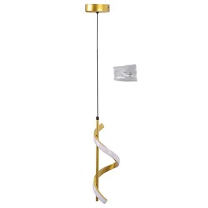 (85-265V Gold Spiral Pendant Light White Light) Spiral Pendant Light Restaura - Picture 1 of 22