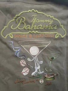 Camicia di seta manica corta TOMMY BAHAMA uomo M ricamata spauracchio e ultima chiamata - Foto 1 di 5