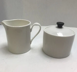 Nautica Porzellan Kabine bedeckt Zuckerdose und Milchkännchen weiß - Bild 1 von 9