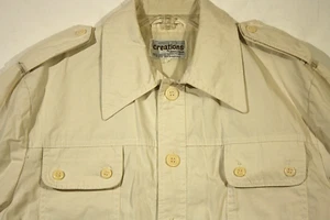 Mens Shirt Jacket Size L Beige Off White Creations by Jason Clarke - Picture 1 of 11