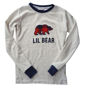 Dearfoams Cream and Blue Long Sleeve Tee with Bear Graphic Size 10 - Picture 1 of 2