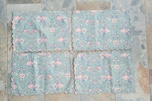 4er Set Vintage Williams Sonoma Wende Blumen Tischsets 100% Baumwolle 14x20 Neu mit Etikett - Bild 1 von 6