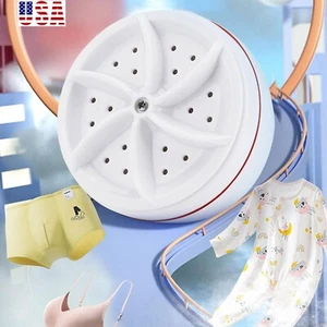 New Mini Washing Machine Ultrasonic Turbine Laundry Washer Portable Travel Home - Picture 1 of 15