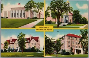 Postcard New London Connecticut College for Women Multi Views - Picture 1 of 2