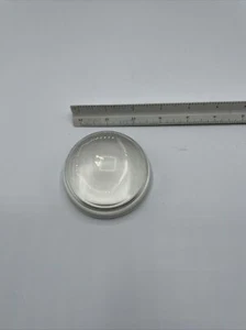 Clear Glass Paperweight And Magnifying Glass - Picture 1 of 3