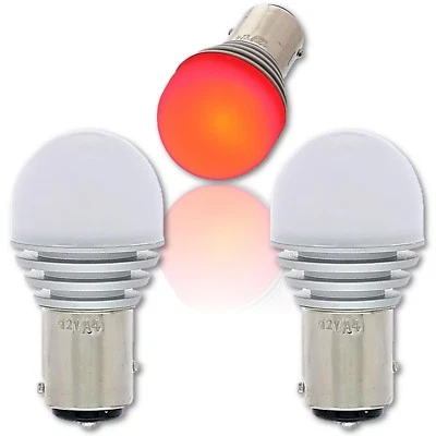 #1157 Red LED 12V Park Tail Light Brake Stop Turn Signal Lamp Bulb PAIR #7x6.4 - Image 1 of 4