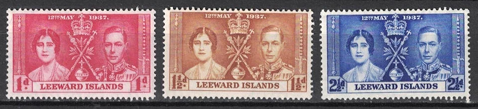 Leeward Islands:1937 SC#100-02 MNH Coronation Issue AP800 - Image 1 of 2