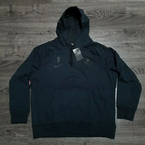 HOUSTON ROCKETS NIKE Nba Hoodie Jacket Mens XL Tall Triple Black LIMITED Cover