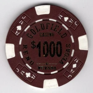 Fichas de fantasía: Goldfield Casino 1000.00 Reno Nevada - Imagen 1 de 2