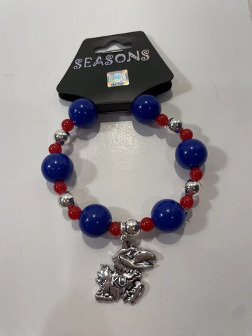 Seasons Kansas Jayhawks KU Stretch Bracelet Basketball Jewelry Bling Cover