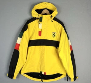 Vintage Ferrari Jacket Men Large Yellow Anorak Nice Man Sports 1998 Racing Rare - Picture 1 of 12