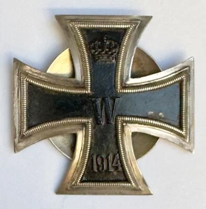 WWI Authentic Rare 1914 German Iron Cross 1st Class ( 800 Silver )- Screw Back - Picture 1 of 19