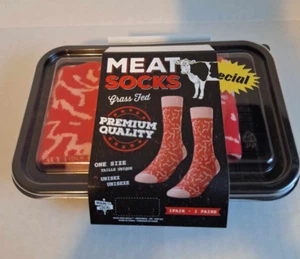 Meat Socks Novelty Adult Unisex One Size Fits All 1 Pair - Picture 1 of 9